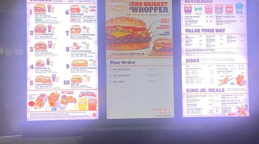 Burger King Menu With Prices