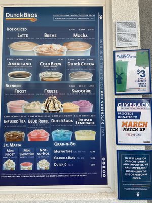 Dutch Bros Food Menu