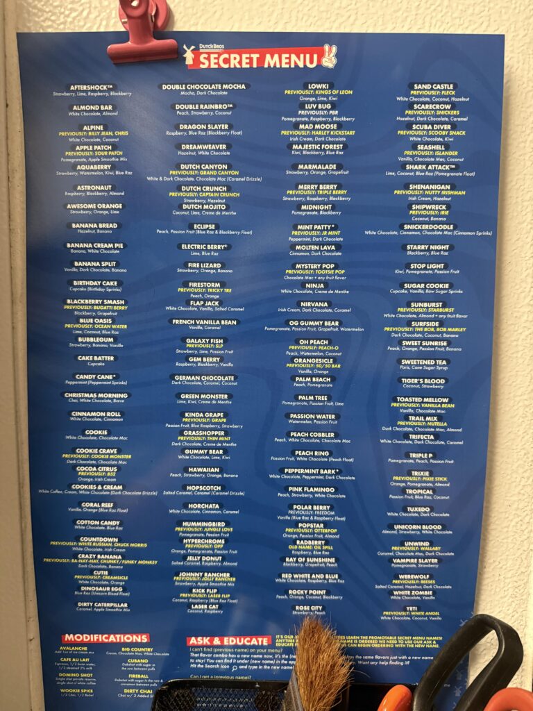 Dutch Bros Hidden Menu
