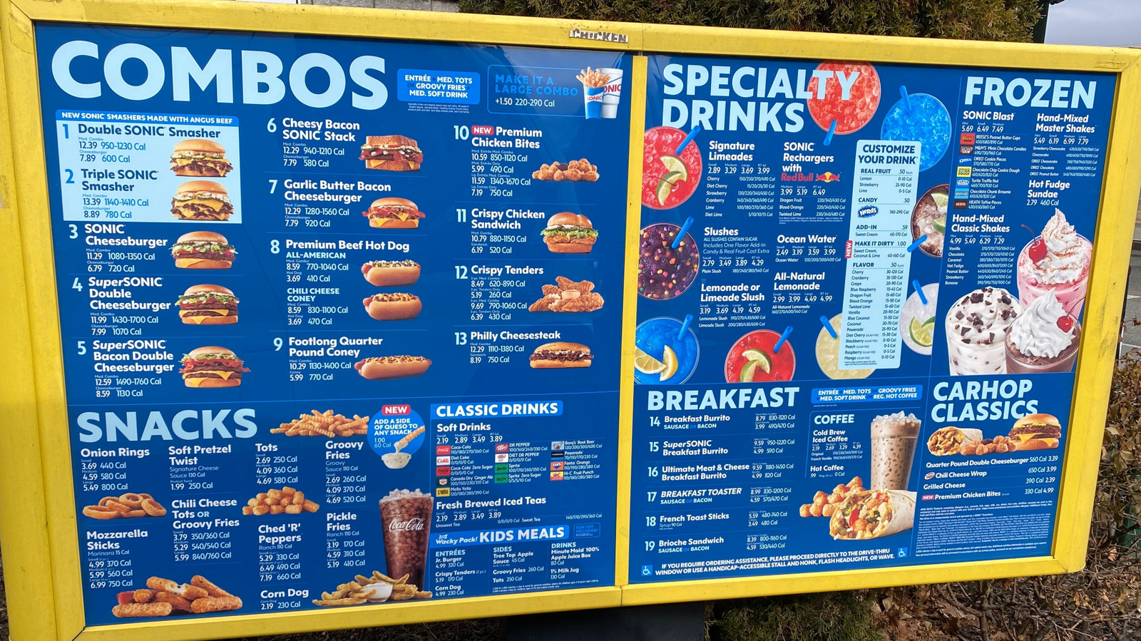 Sonic Breakfast Menu