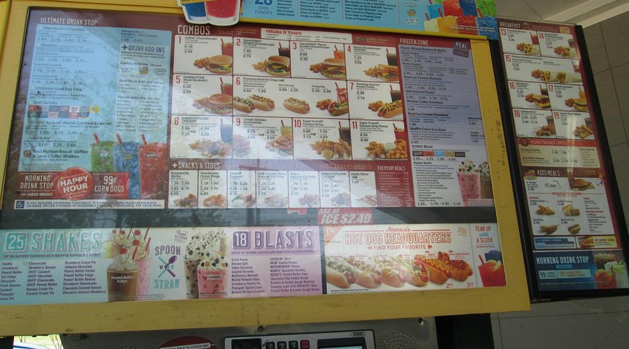 Sonic Gluten Free Menu