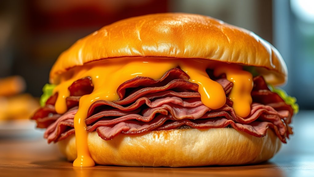 calories in beef and cheddar