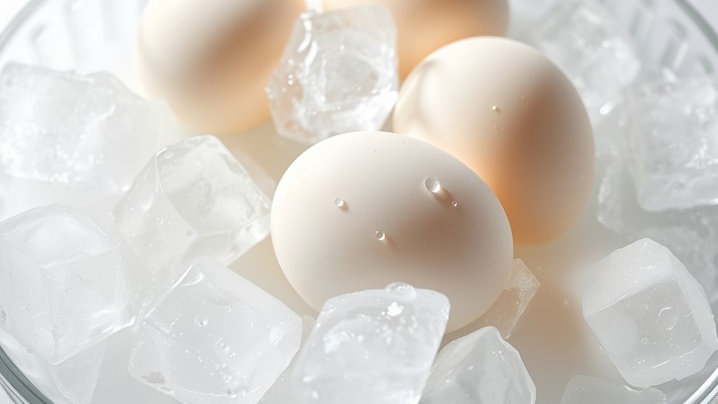 chill eggs for 10 minutes