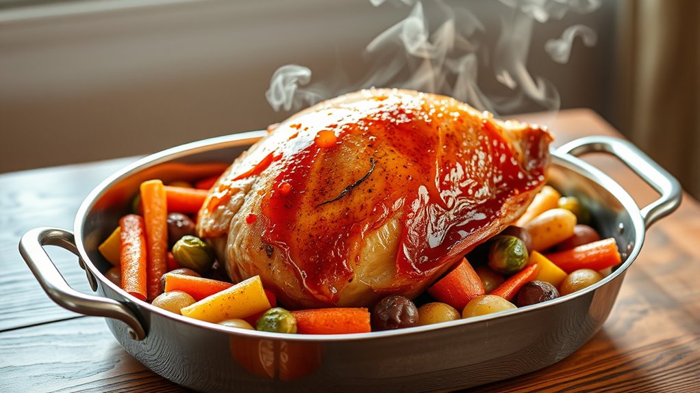 cook ham evenly in roaster