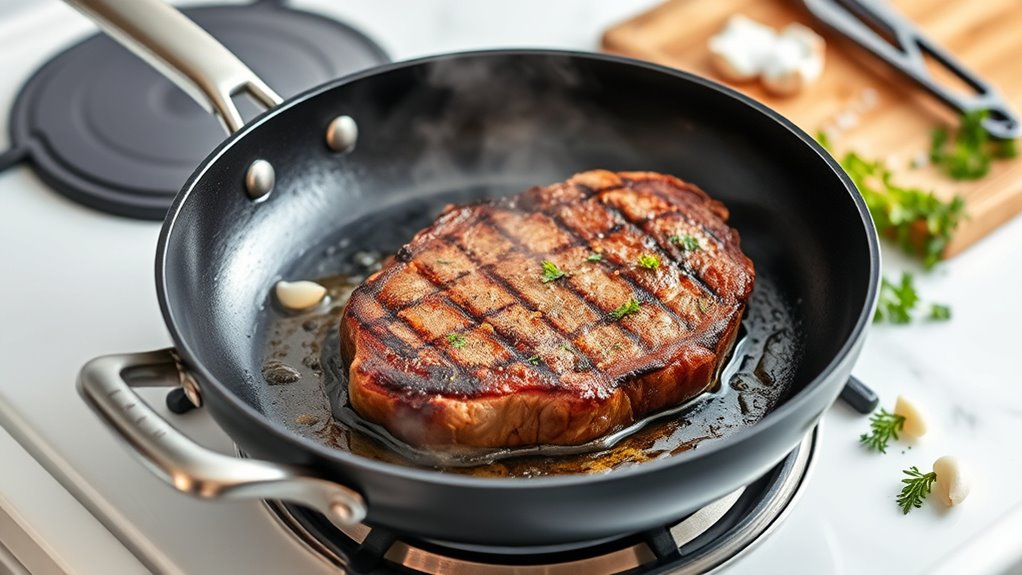 cook steak with non stick pan