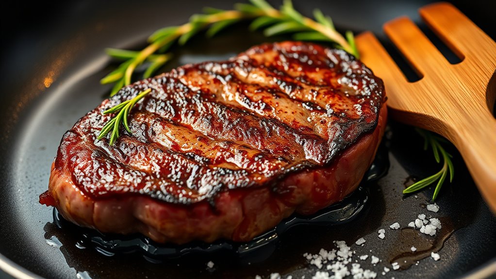 ideal thick marbled steaks