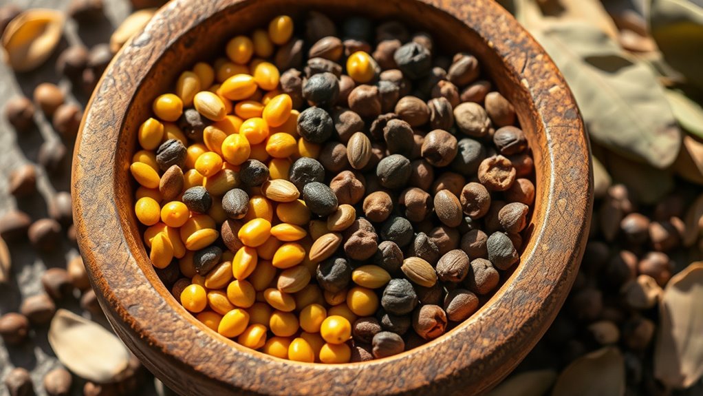 mustard seeds peppercorns flavor