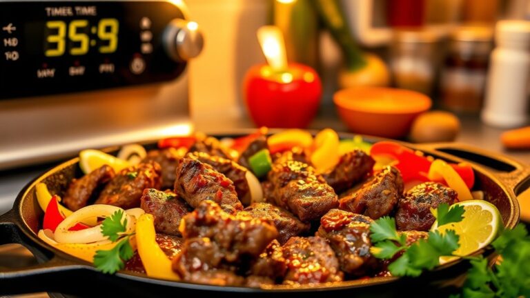 oven cooked beef fajita timing