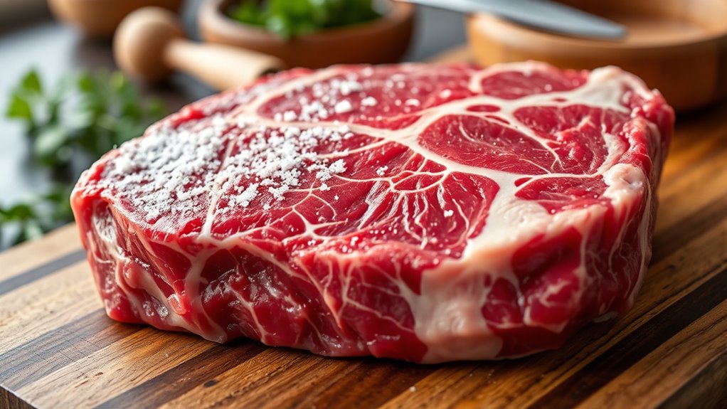 premium marbling enhances flavor