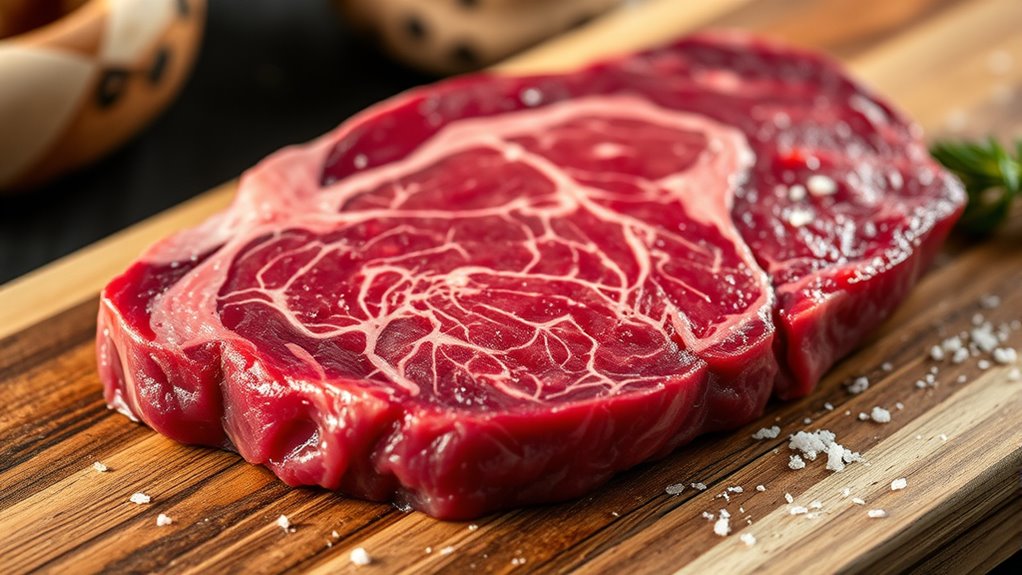 premium rare marbled beef