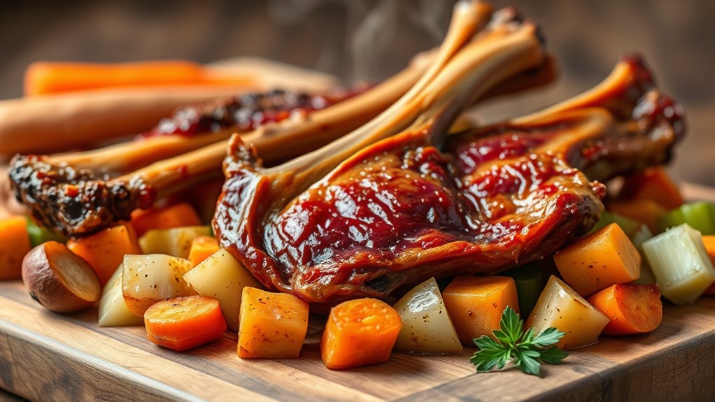 roast bones with vegetables