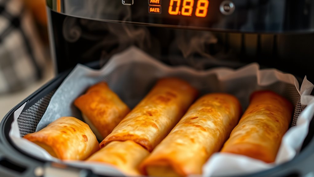 spray egg rolls before cooking